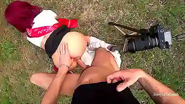 Русская в лесу выпускница после фотосессии даёт трахнуть себя в попку смачно